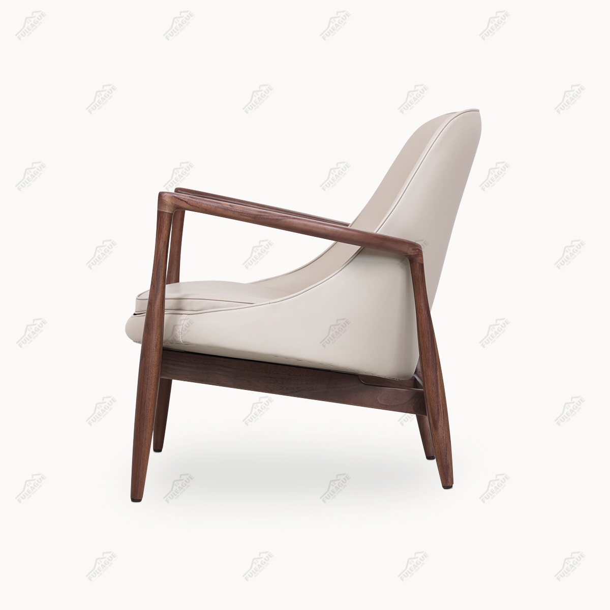 Kofod Larsen Chair Walnut Lounge Chair FA396-Genuine Leather