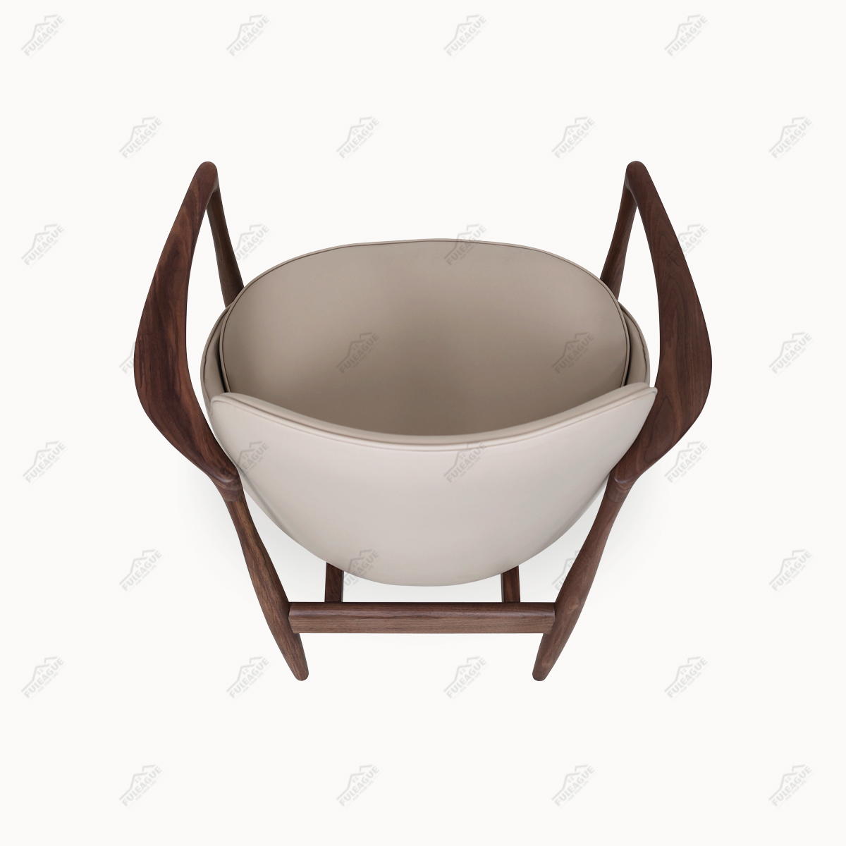 Kofod Larsen Chair Walnut Lounge Chair FA396-Genuine Leather