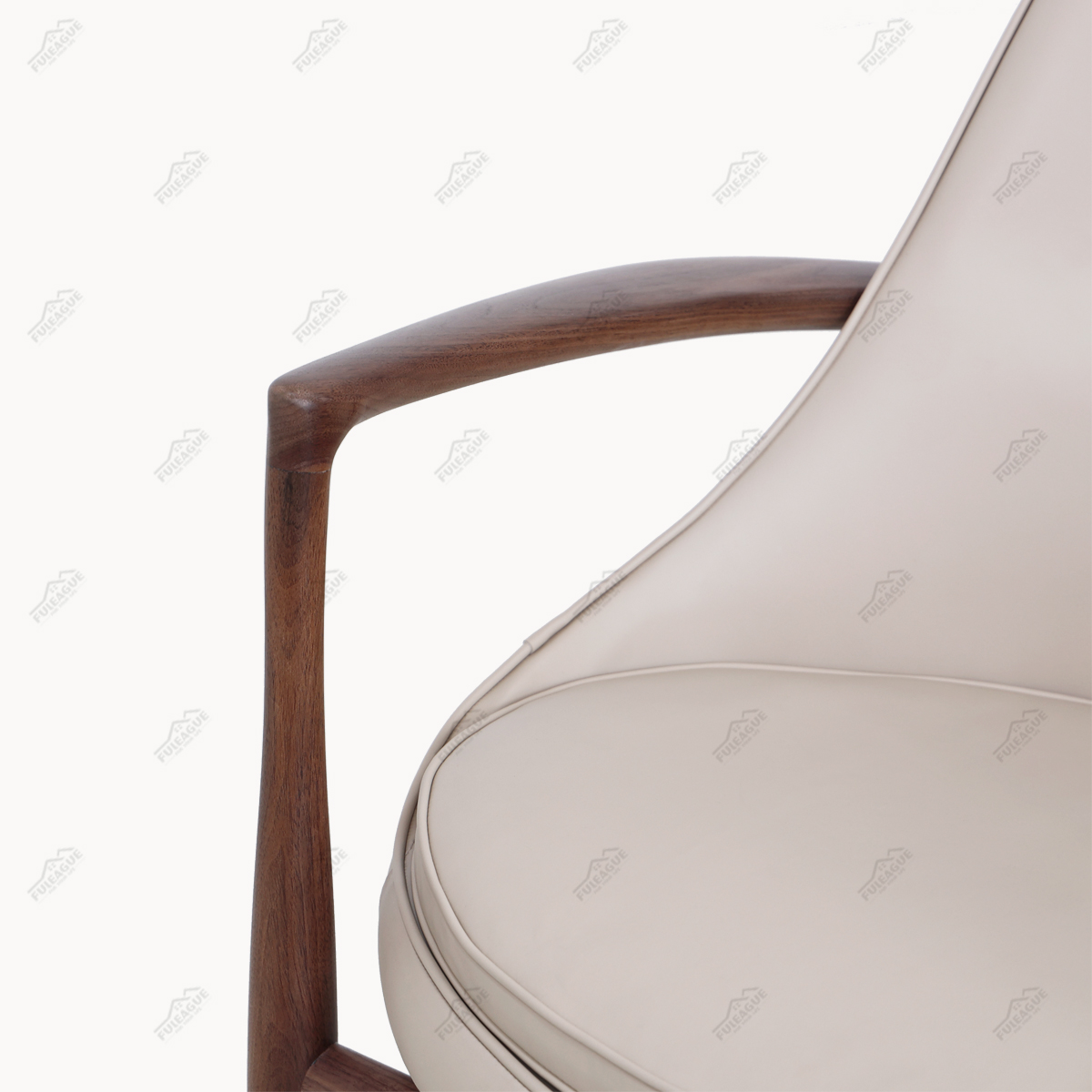 Kofod Larsen Chair Walnut Lounge Chair FA396-Genuine Leather