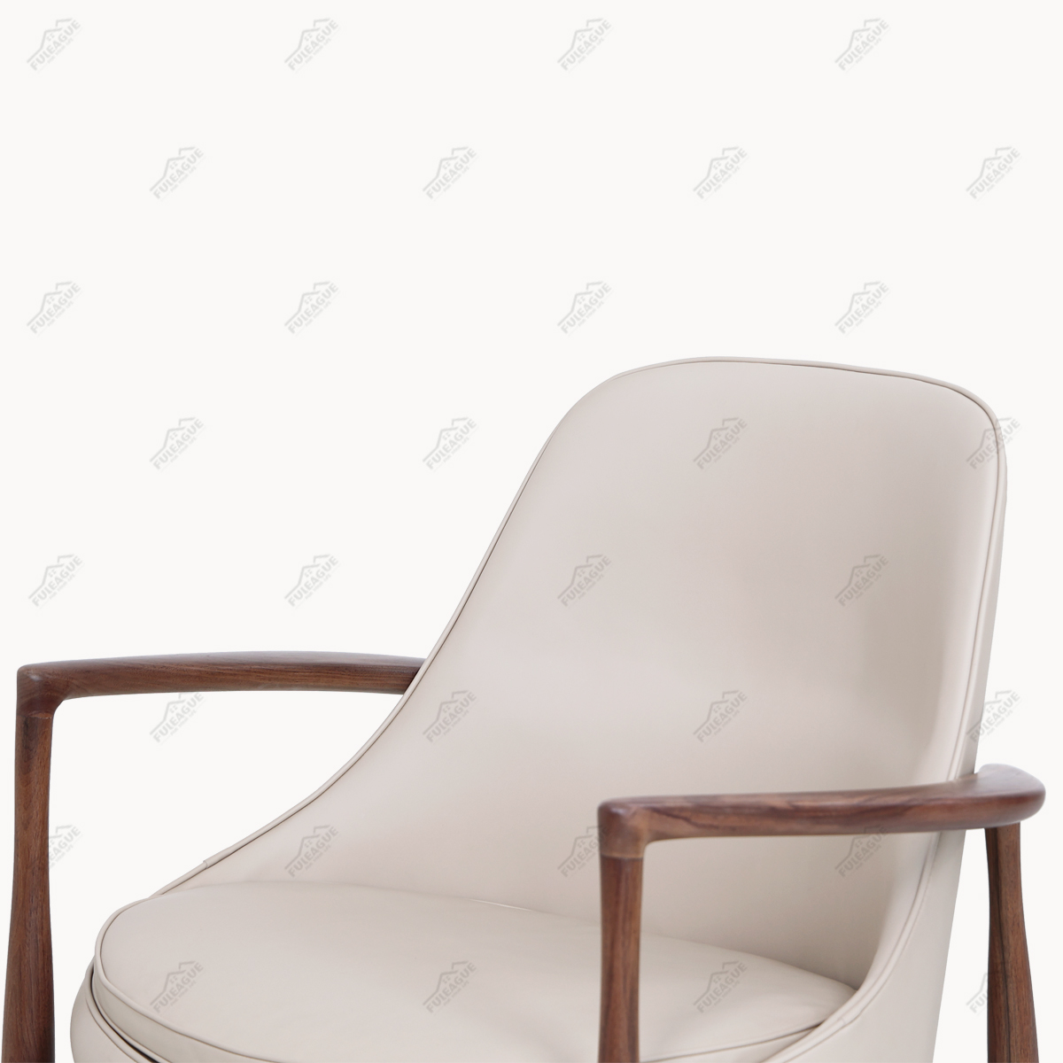 Kofod Larsen Chair Walnut Lounge Chair FA396-Genuine Leather