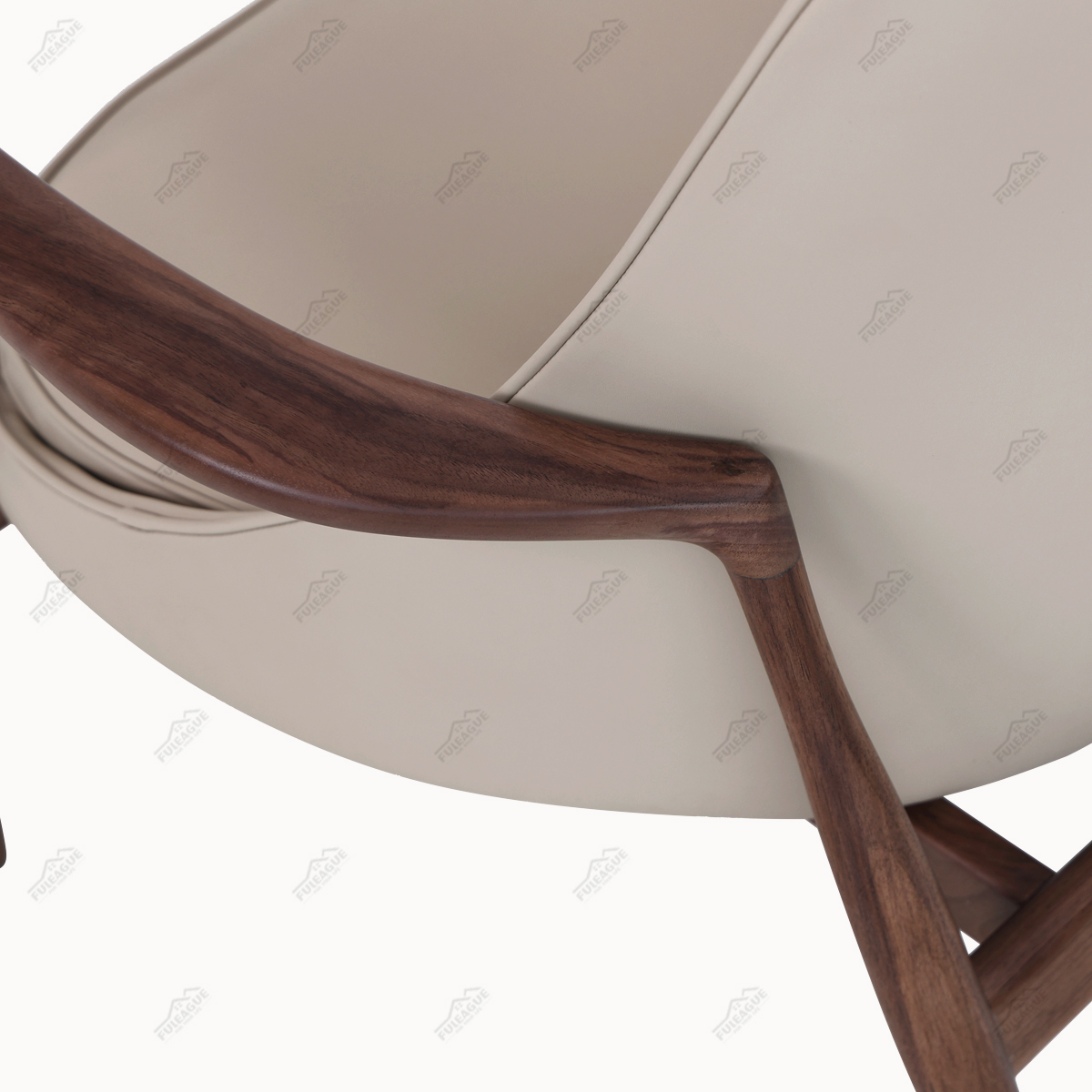 Kofod Larsen Chair Walnut Lounge Chair FA396-Genuine Leather