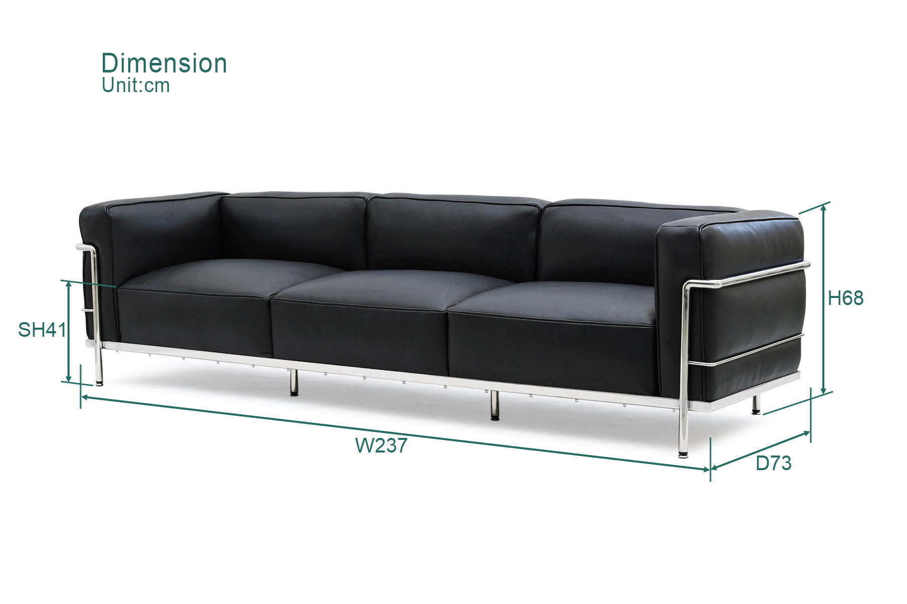 Fuleaguele corbusier sofa lc3 dimension FA336-3S-L