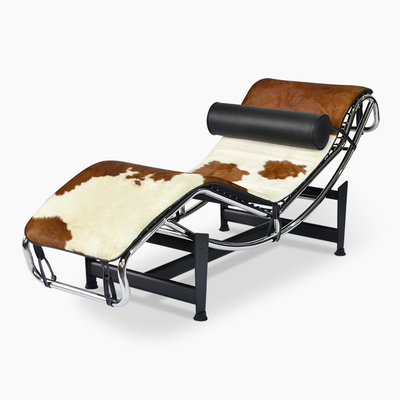 Le Corbusier LC4 Pony Chaise Lounge Replica FA016 in Cow Skin Leather