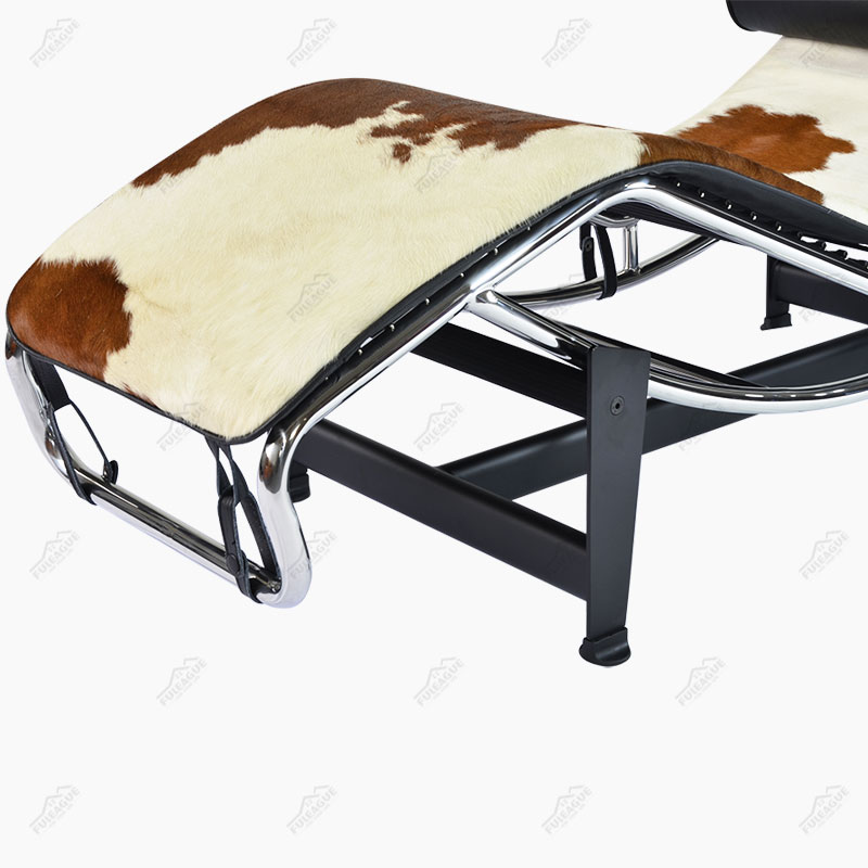 Le Corbusier LC4 Pony Chaise Lounge Replica FA016 in Cow Skin Leather