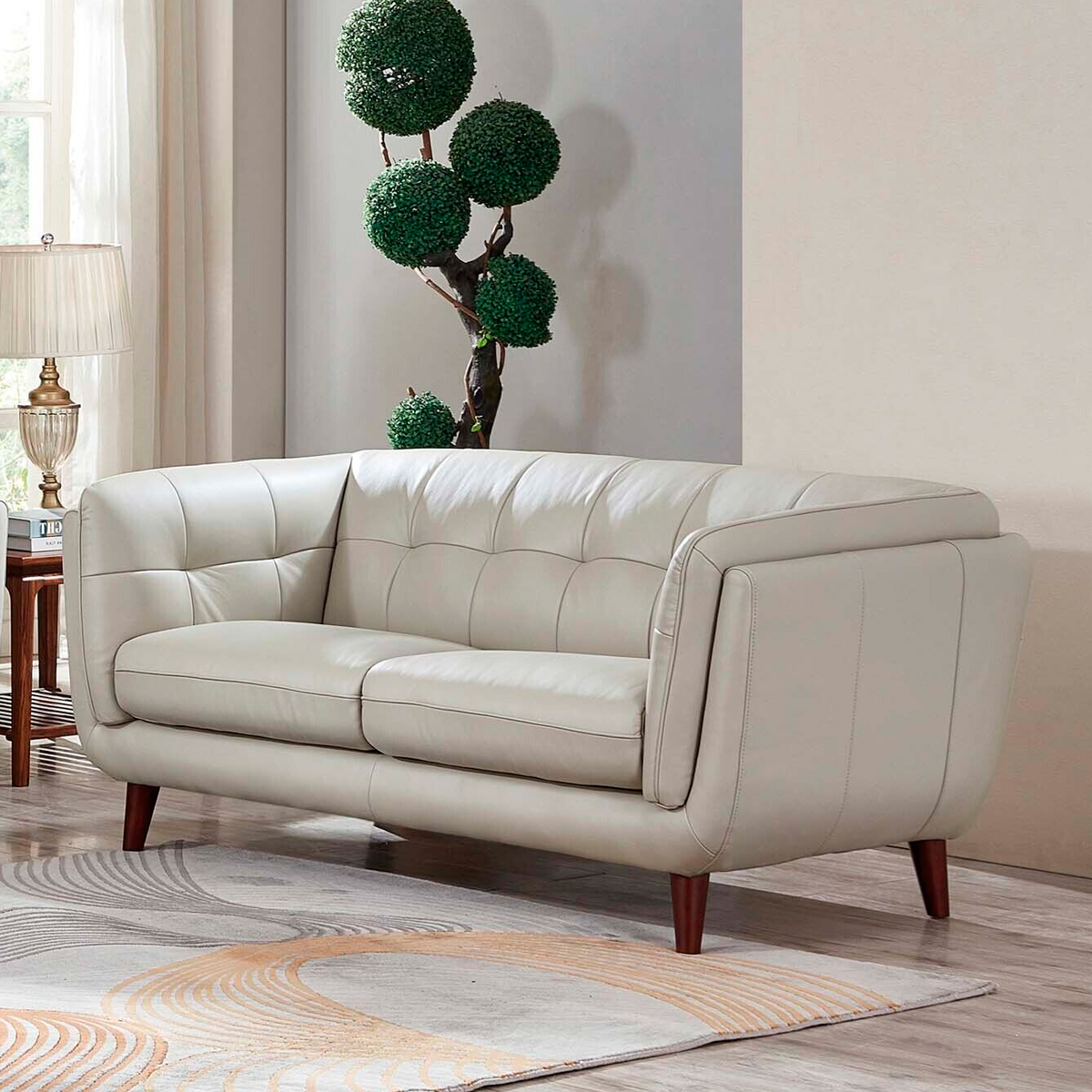 Leather Sofa With Armrests In Genuine Leather FA398-2S-Leather