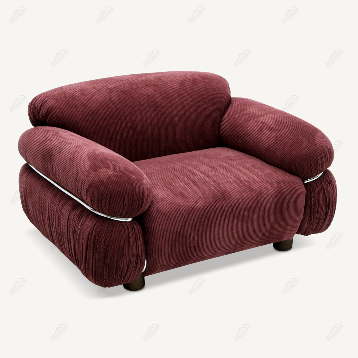 Mid Century Modern Lounge Chair In Fabric FA390-1S-F