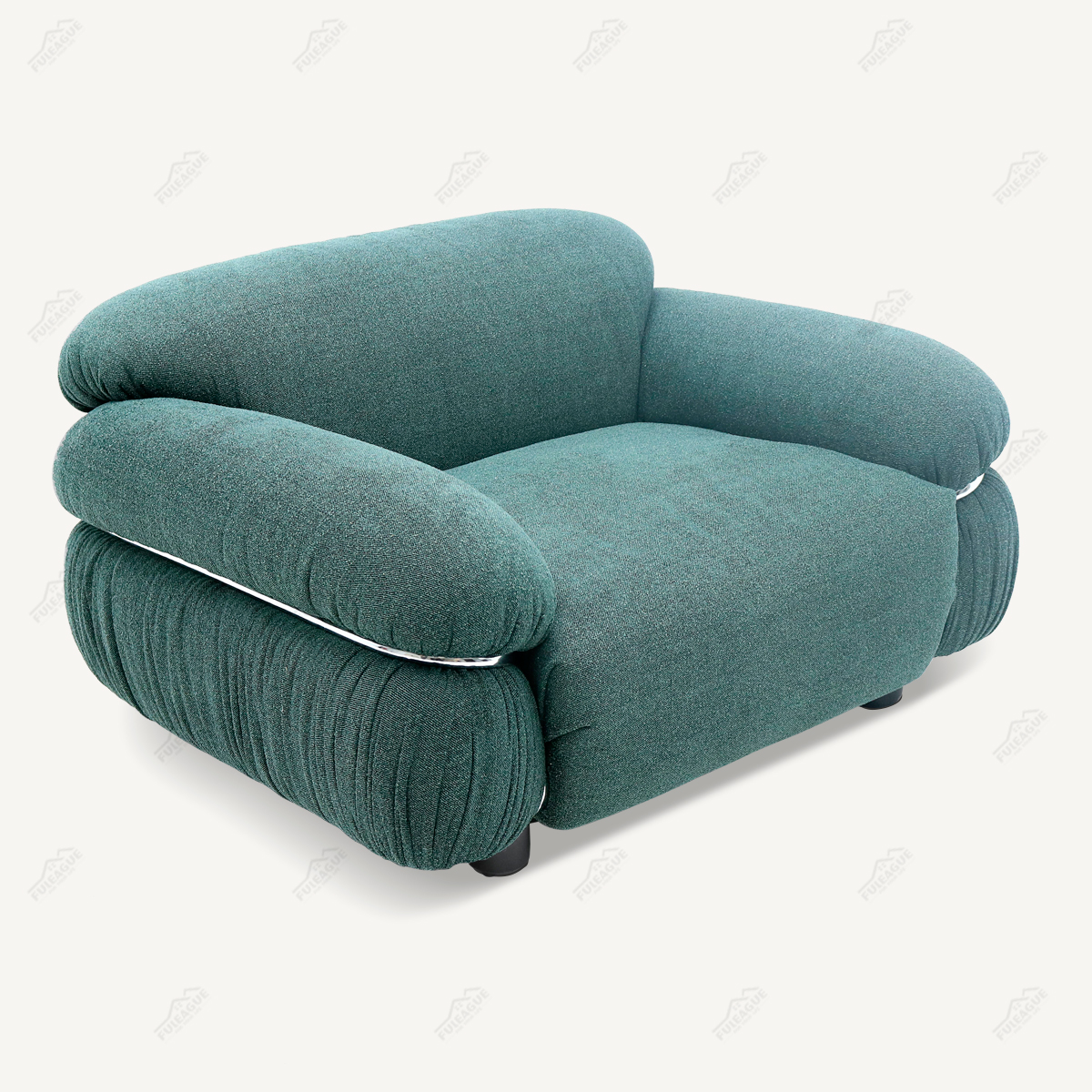 Mid Century Modern Lounge Chair In Fabric FA390-1S-F