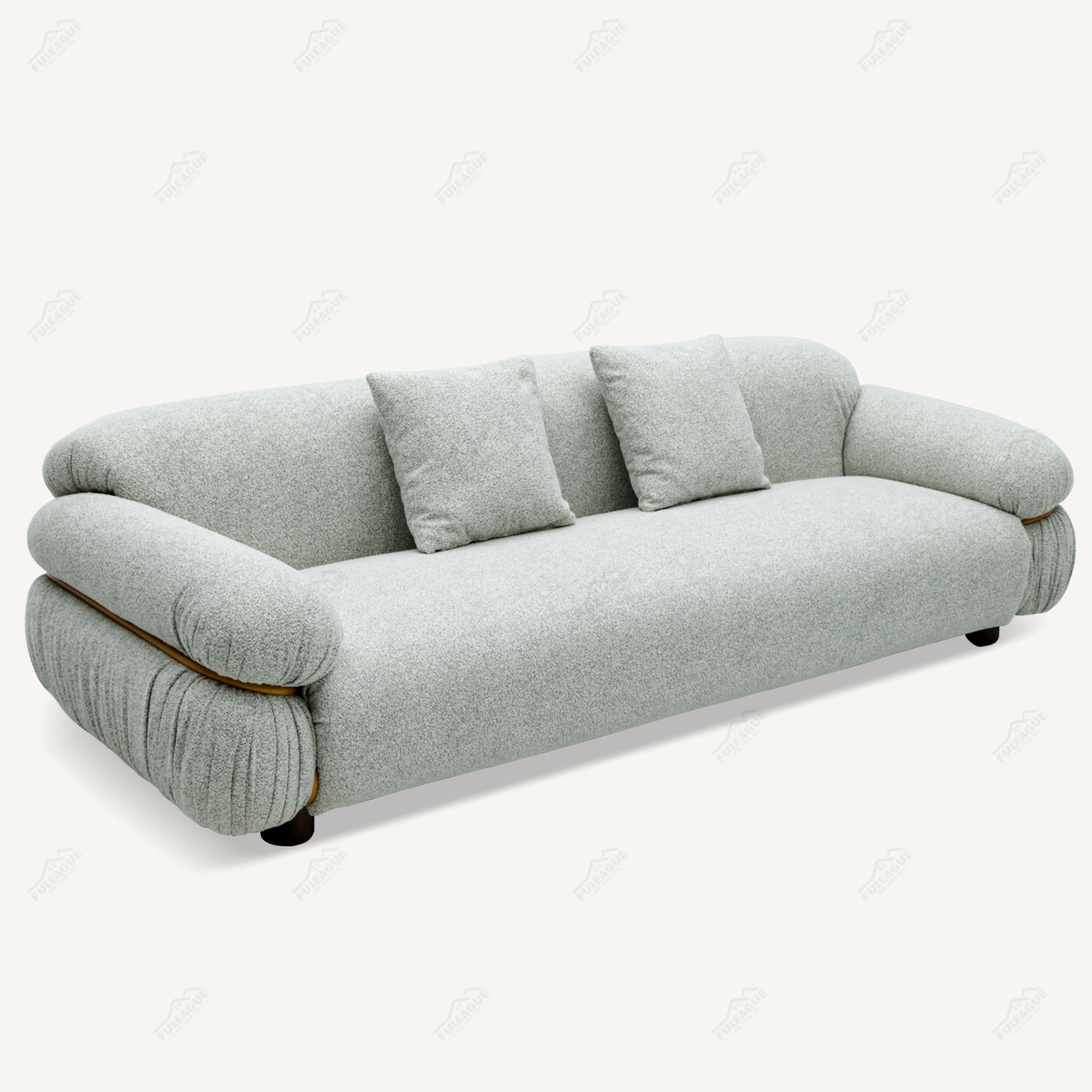Mid Century Modern Three Seater Sofa In Fabric FA390-3S-F