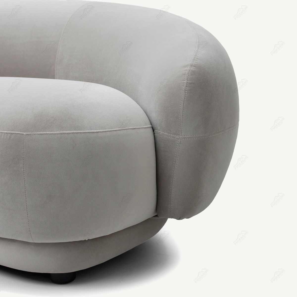 Modern Curved Sofa In Fabric FA391-3S-F