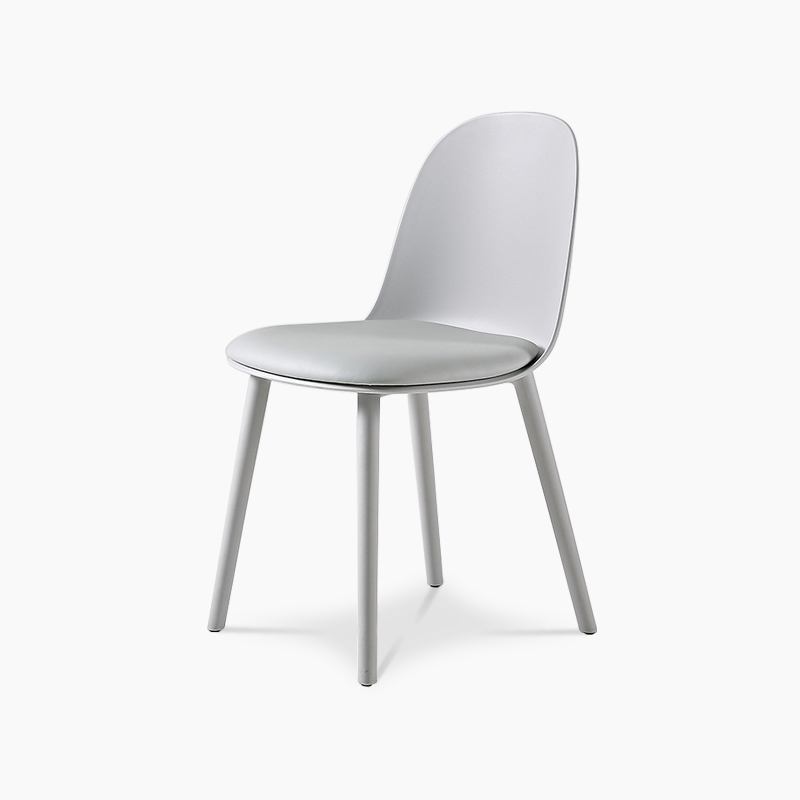 Modern Dining Chairs Plastic FXD055-A PP Frame And Nappa Leather Cushion (Set of 4)