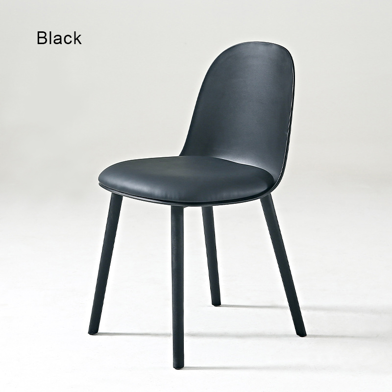Modern Dining Chairs Plastic FXD055-A PP Frame And Nappa Leather Cushion (Set of 4)