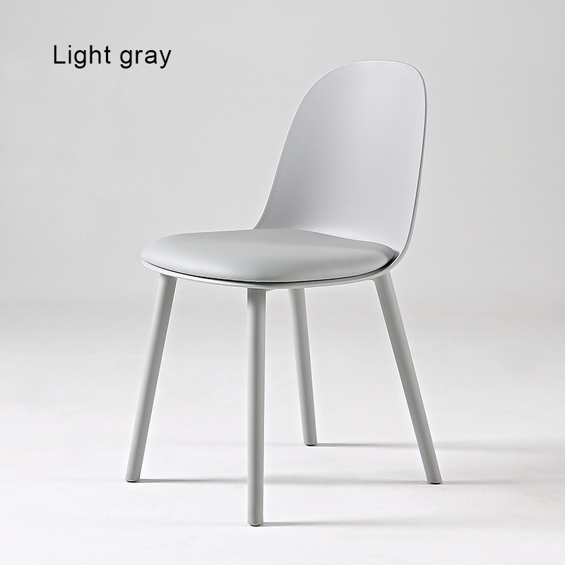 Modern Dining Chairs Plastic FXD055-A PP Frame And Nappa Leather Cushion (Set of 4)