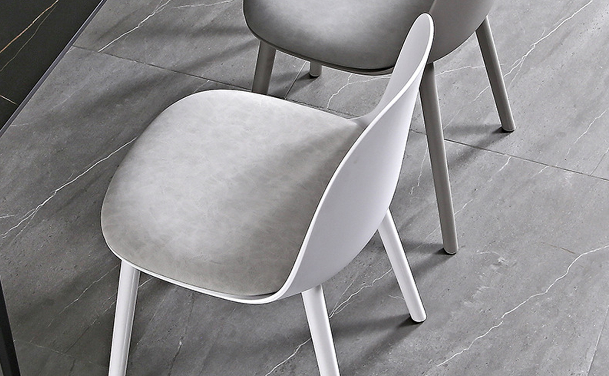 Fuleague polypropylene dining chairs FXD055-A PP Frame and Nappa Leather Cushion