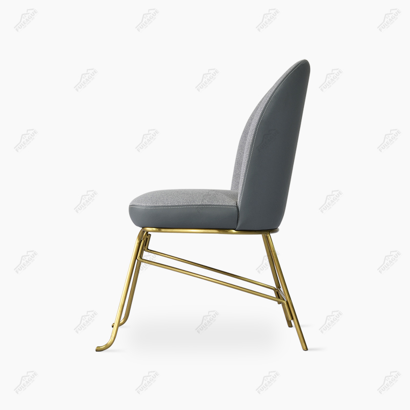 Modern Dining Chairs With Metal Legs FA366-F in Genuine Top Grain Leather