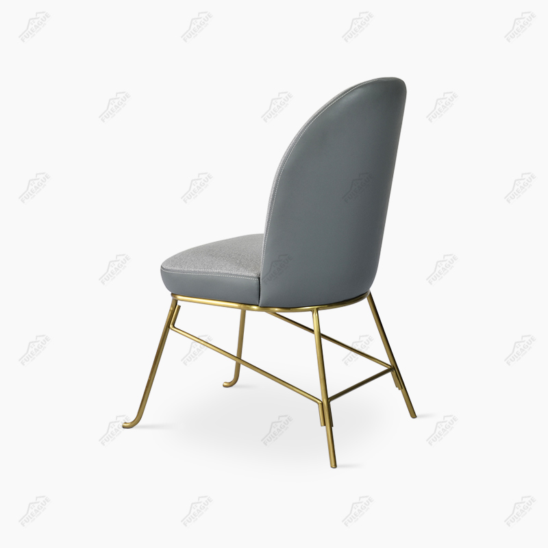 Modern Dining Chairs With Metal Legs FA366-F in Genuine Top Grain Leather