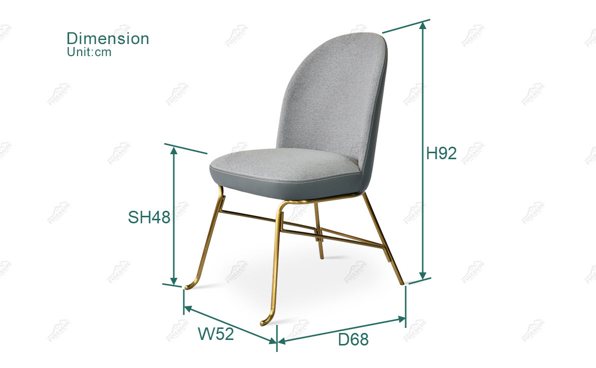 Fuleague modern upholstered dining chairs dimension FA366-F