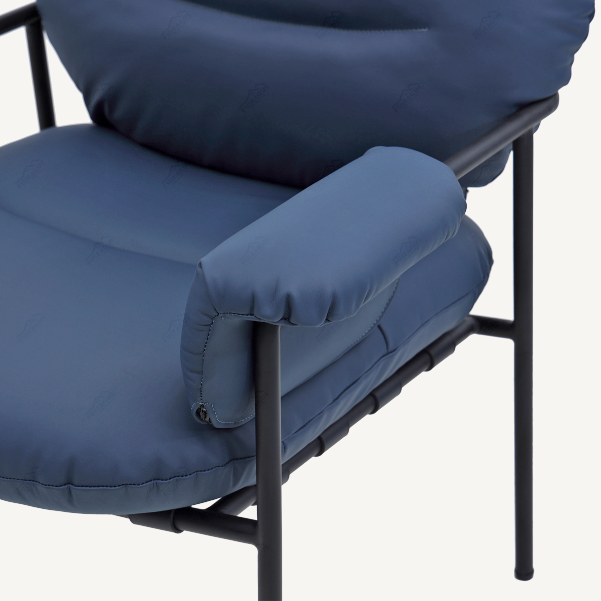 Modern Lounge Armchair In Genuine Leather FA409-Genuine Leather