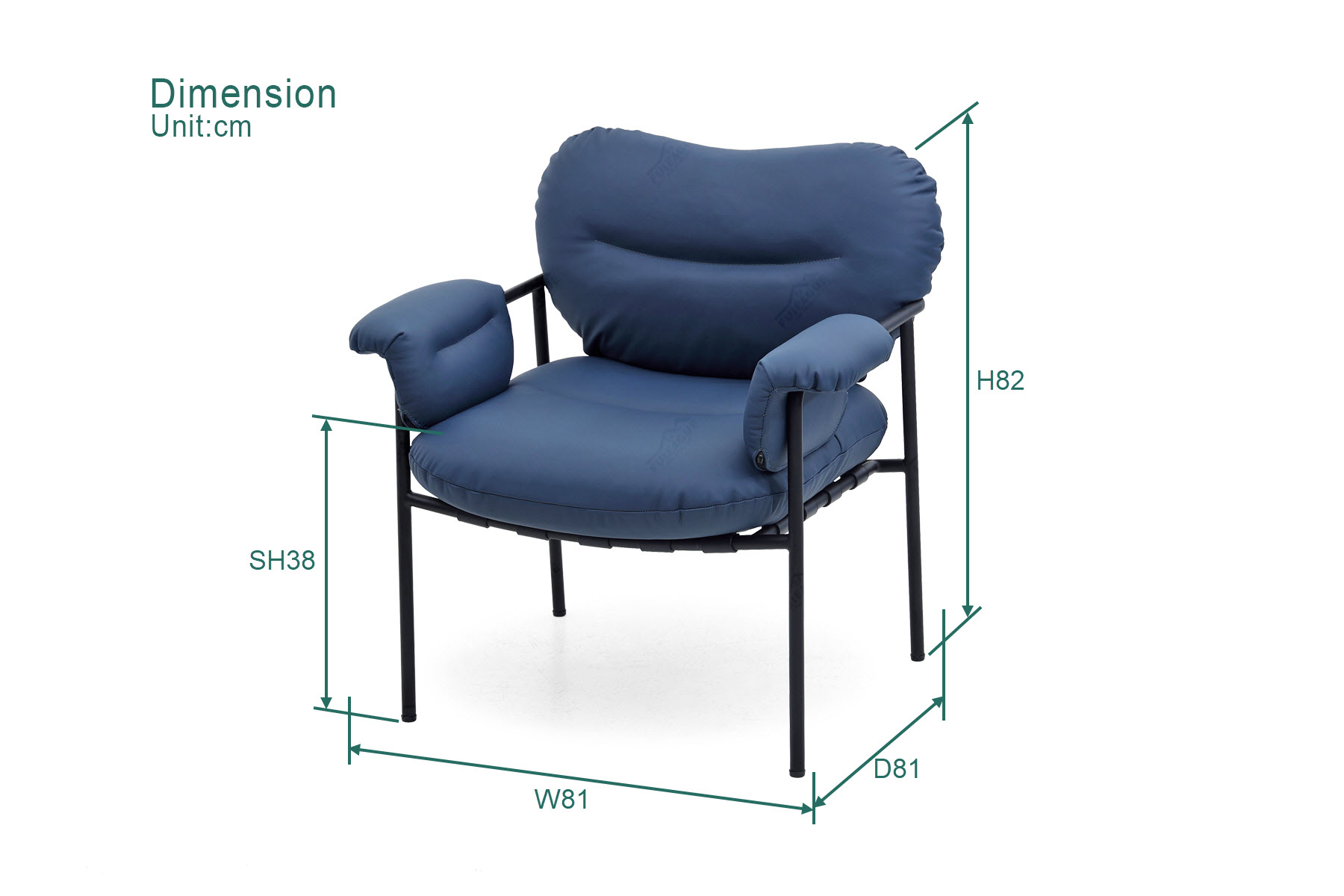 Fuleague modern lounge armchair dimension FA409-Genuine Leather