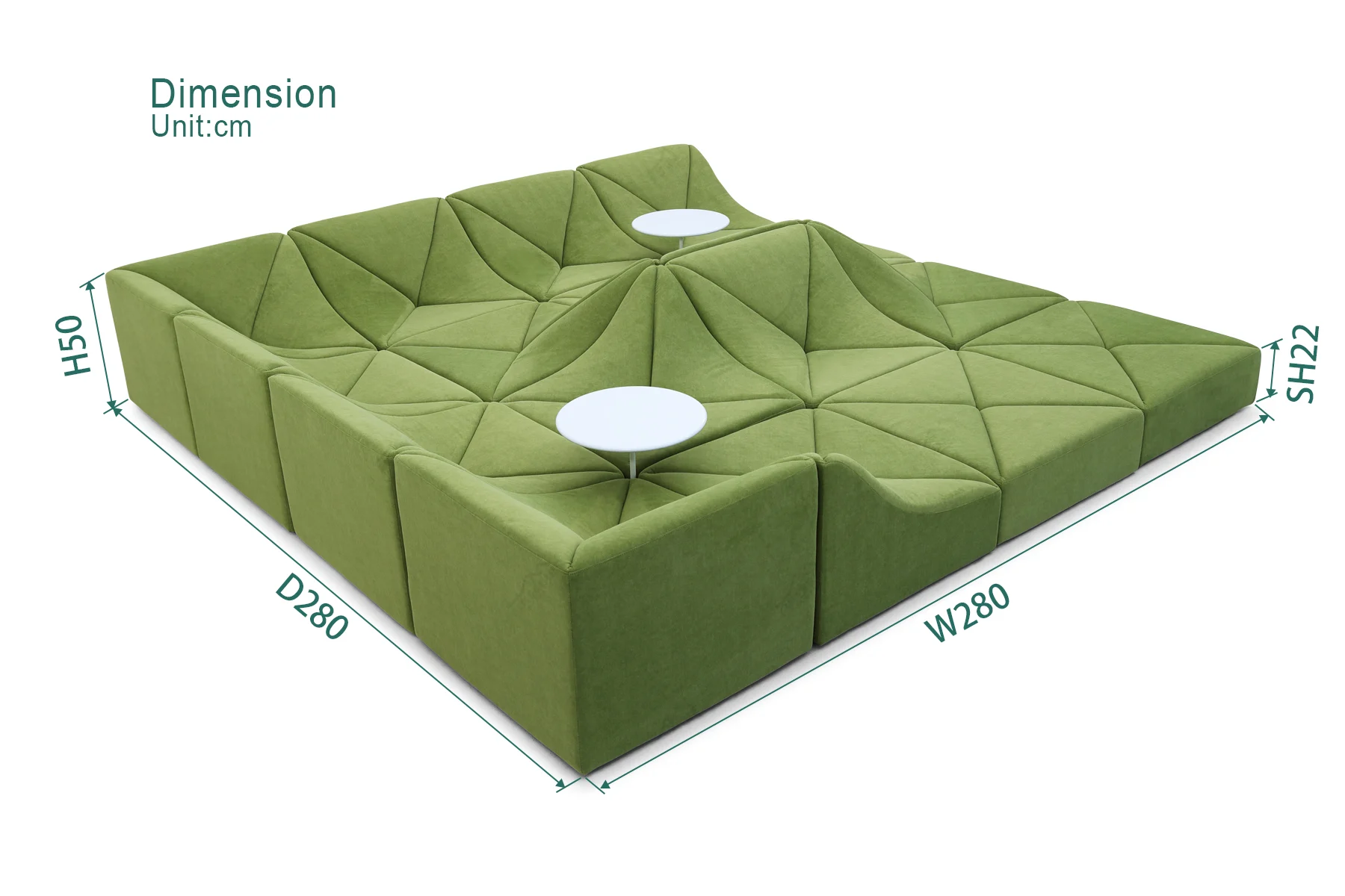Fuleague modern modular sofa dimension FA399-16PCS-D
