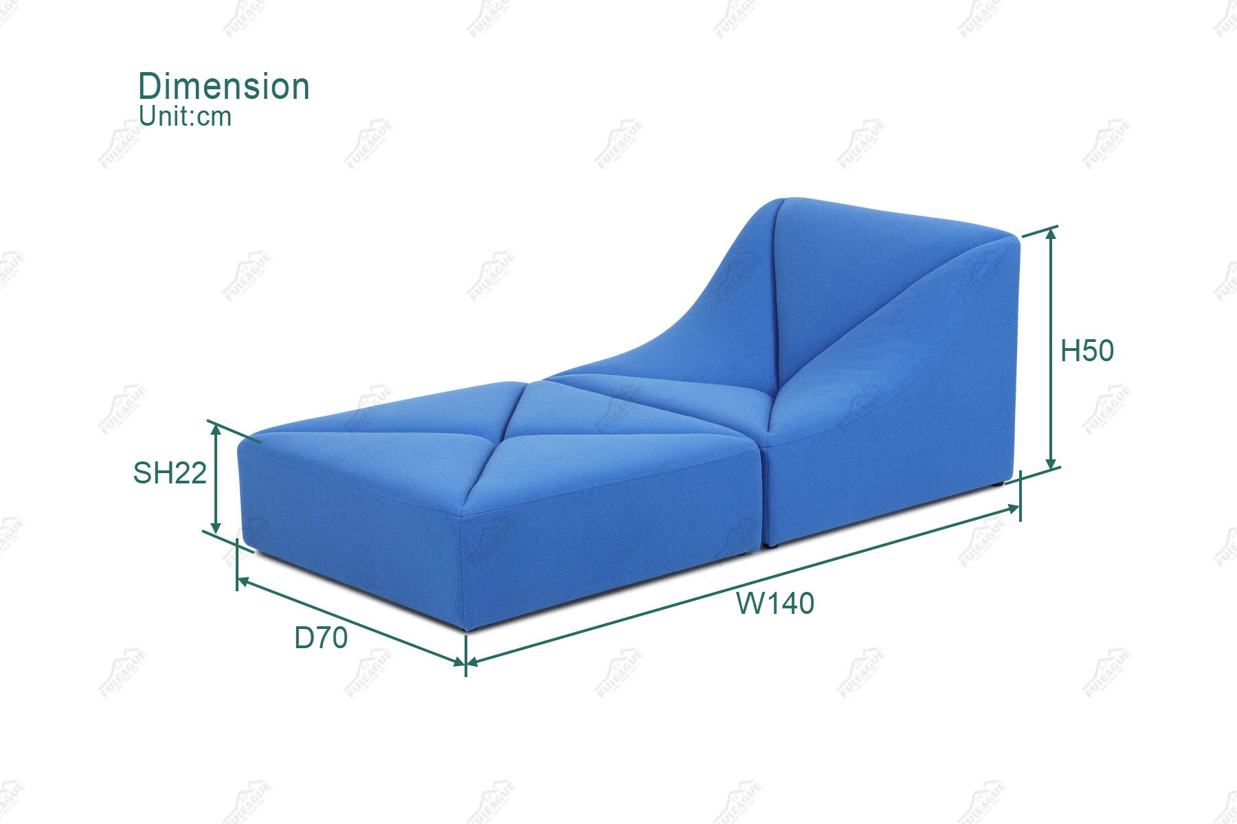 Fuleague modern modular sofa dimension FA399-2PCS