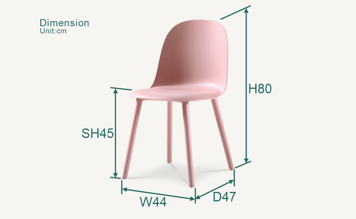 Fuleague modern plastic dining chair dimension FXD056-PP
