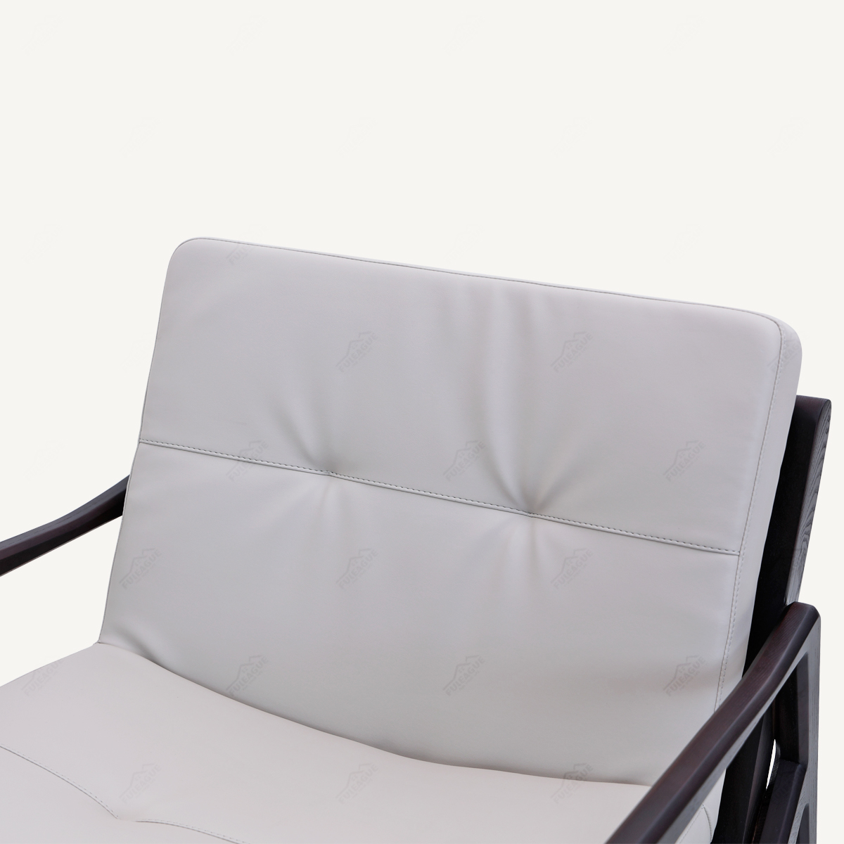 Modern Rocking Chair Wood Frame In Genuine Leather FA408-Genuine Leather