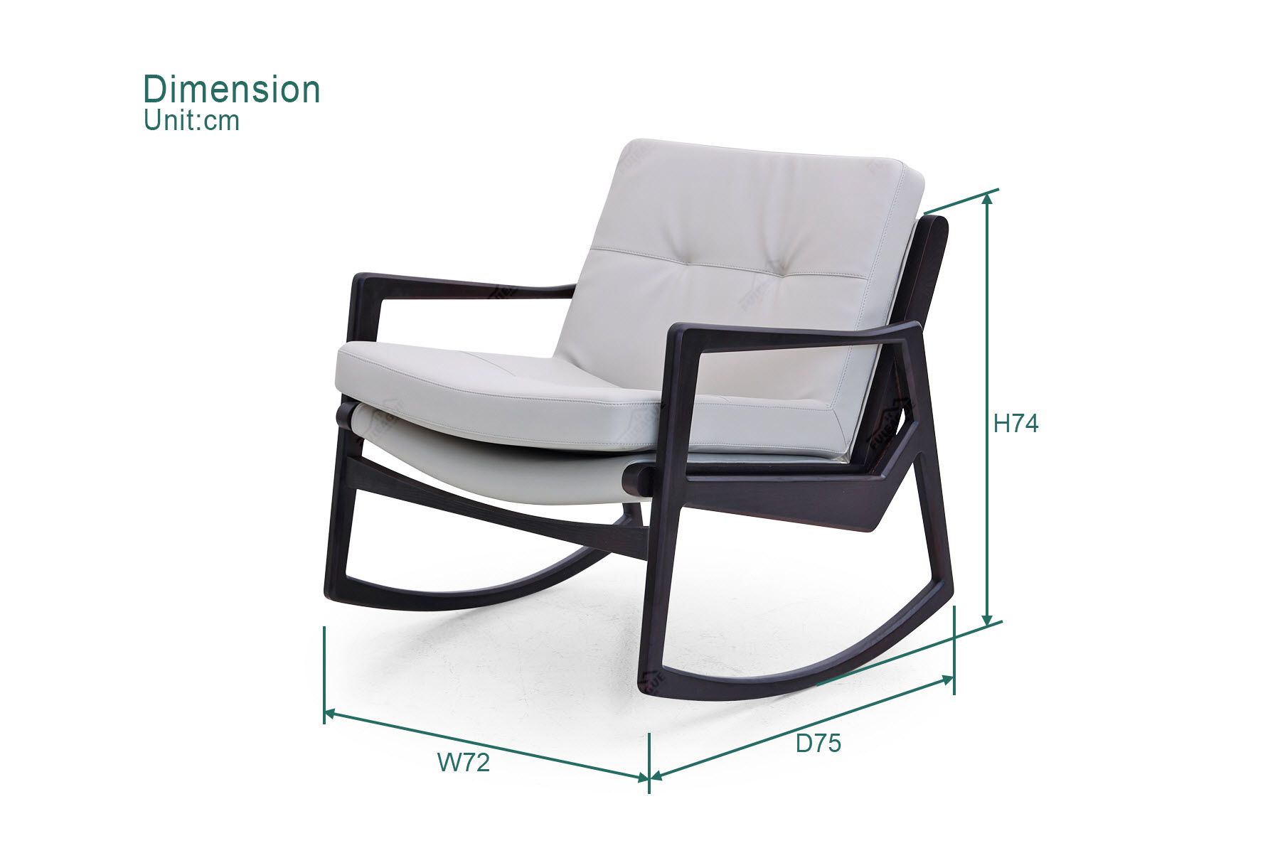 Fuleague modern rocking chair dimension FA408-Genuine Leather