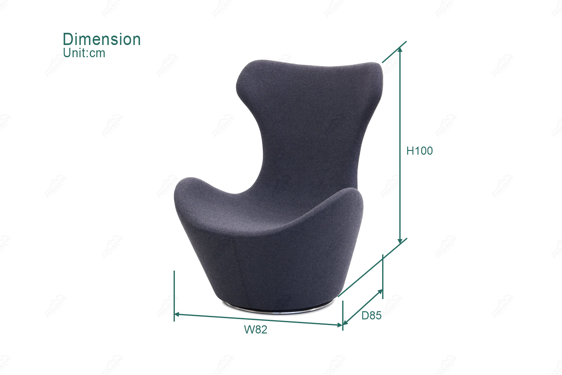 Fuleague modern lounge chair dimension FA231-F