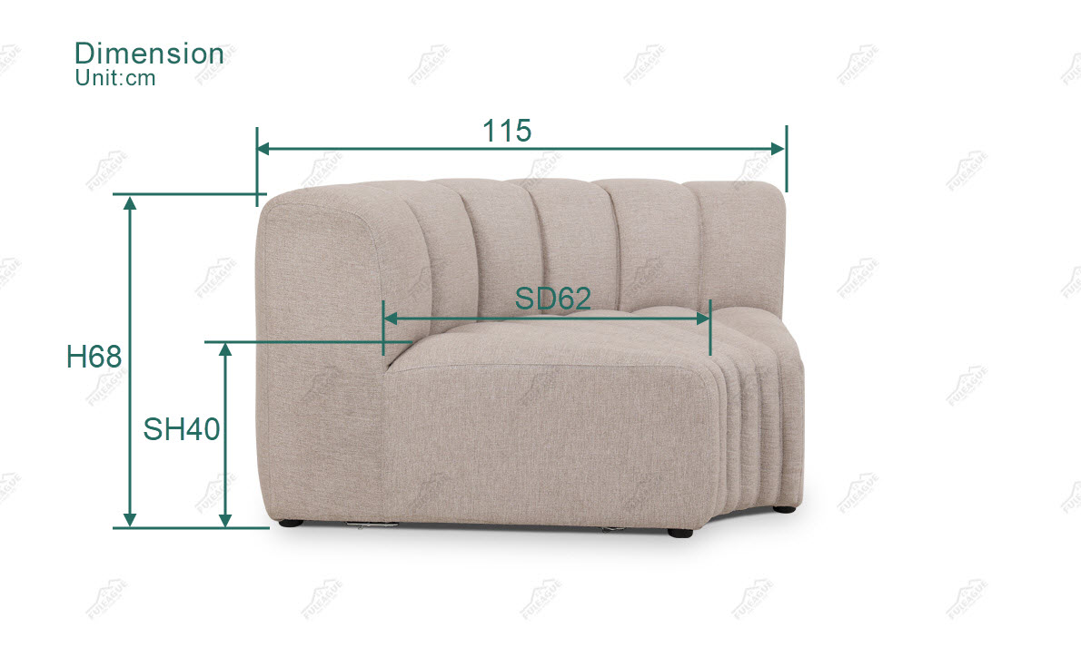 Fuleague modular corner sofa dimension FA372-Corner-F