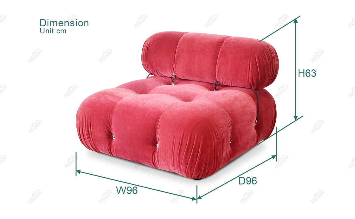 Fuleague Cube modular sofa without armrest dimension FA350-M