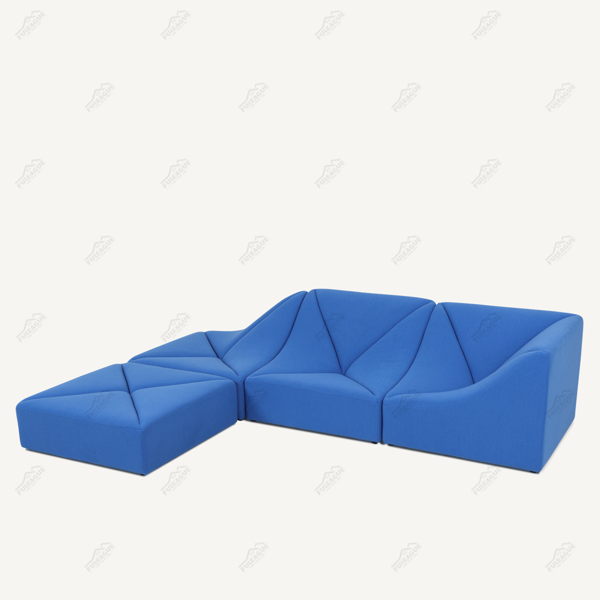 Modular Lounge Sofa 4 Pieces Sectional Sofa In Fabric FA399-4PCS