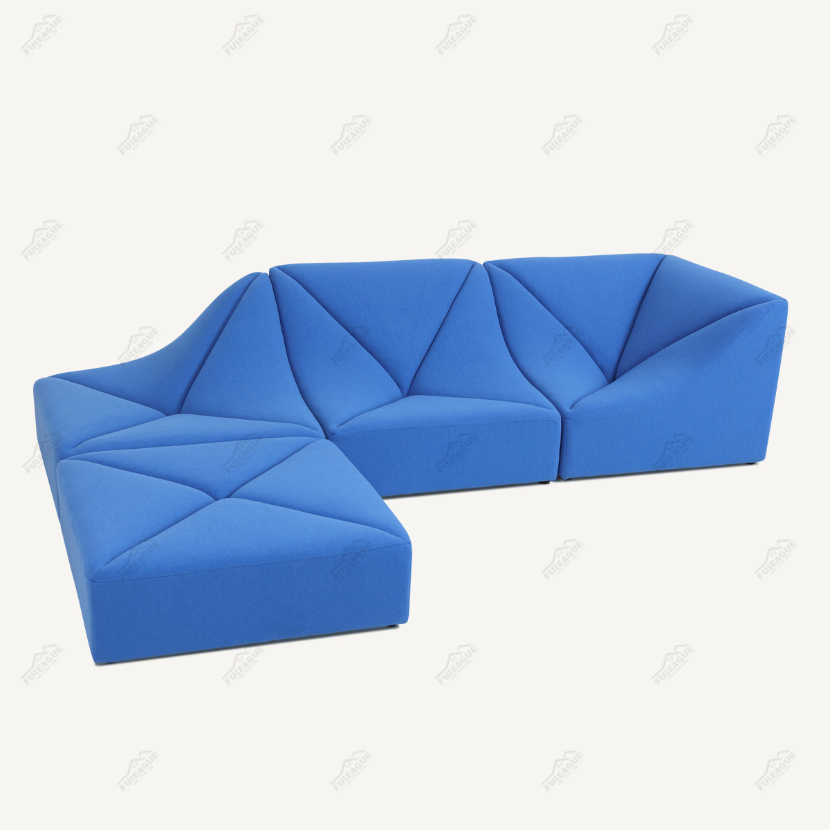 Modular Lounge Sofa 4 Pieces Sectional Sofa In Fabric FA399-4PCS