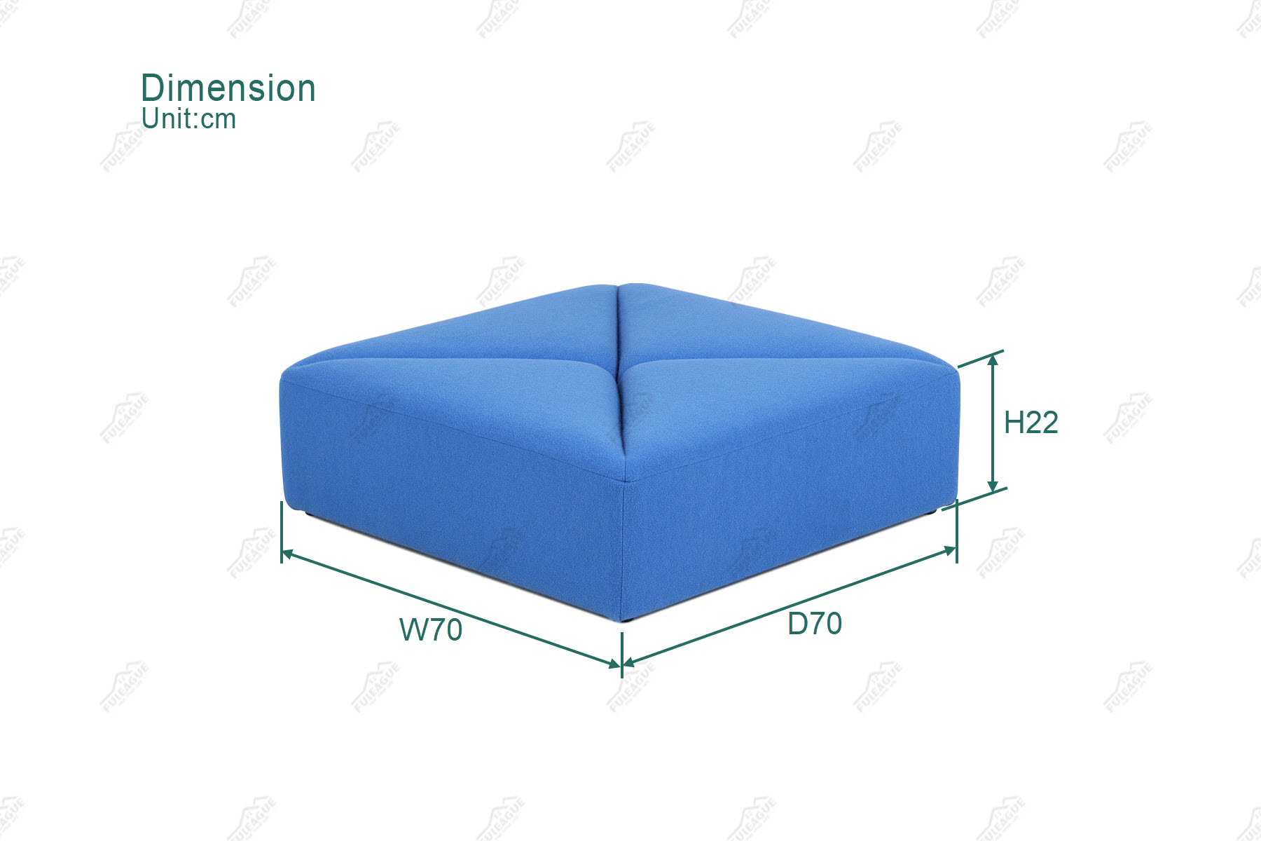 Fuleague modular ottoman sofa dimension FA399-O-F