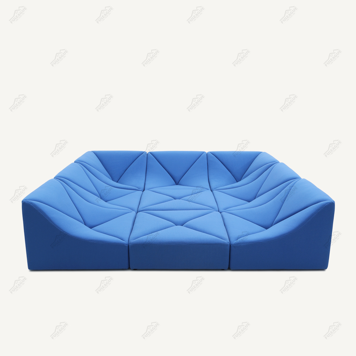 9 Pieces Modular Sectional Sofa In Fabric FA399-9PCS-A | Movie Pit Couch