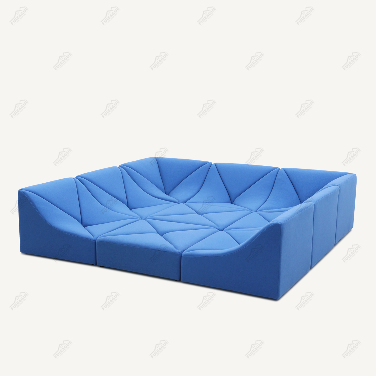 9 Pieces Modular Sectional Sofa In Fabric FA399-9PCS-A | Movie Pit Couch