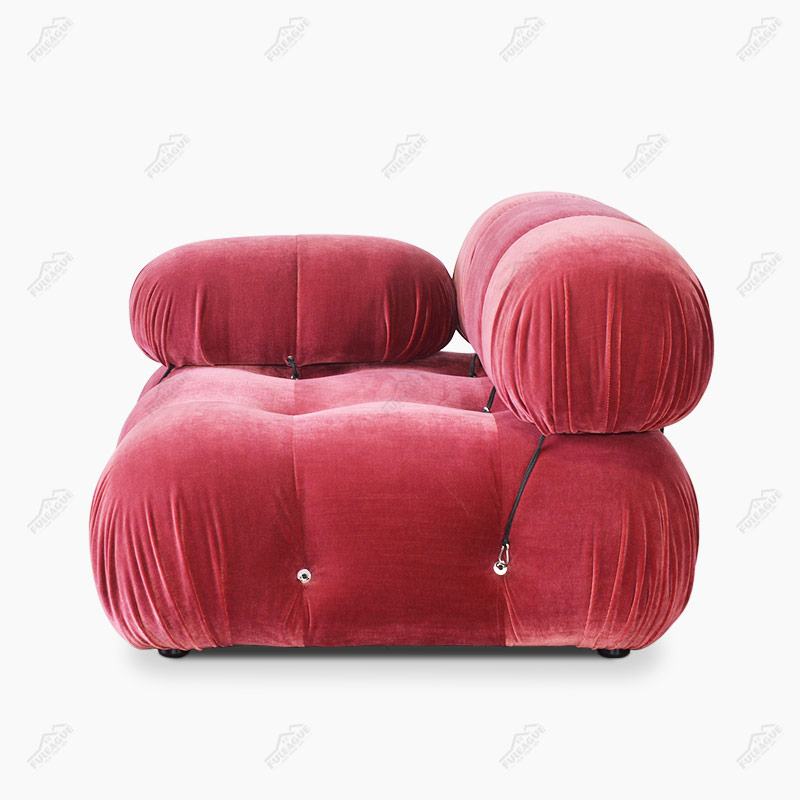 Modular square couch with Right Armrest in Fabric FA350-R