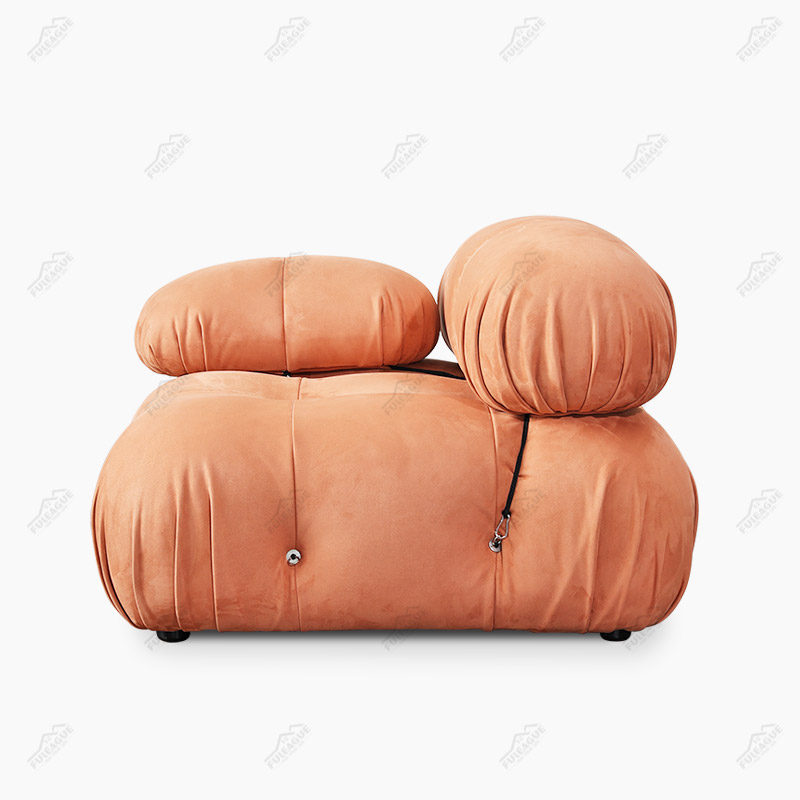 Modular square couch with Right Armrest in Fabric FA350-R