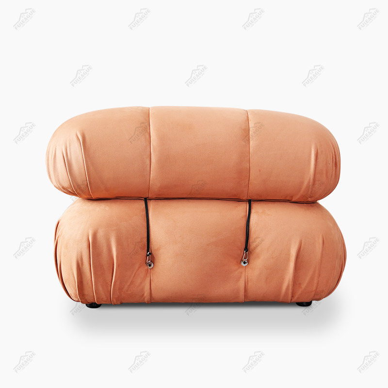 Modular square couch with Right Armrest in Fabric FA350-R