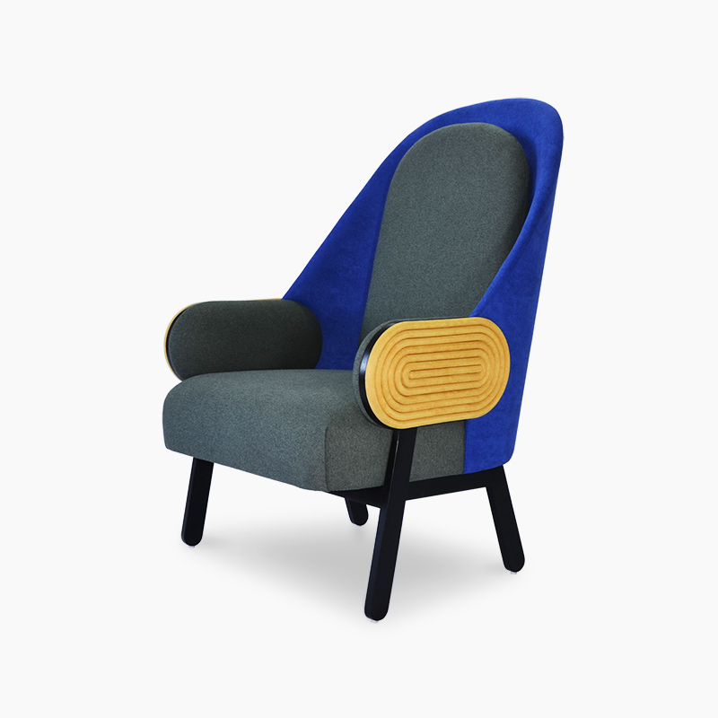 Moon Armchair by Charles Kalpakian in Fabric FA357-F