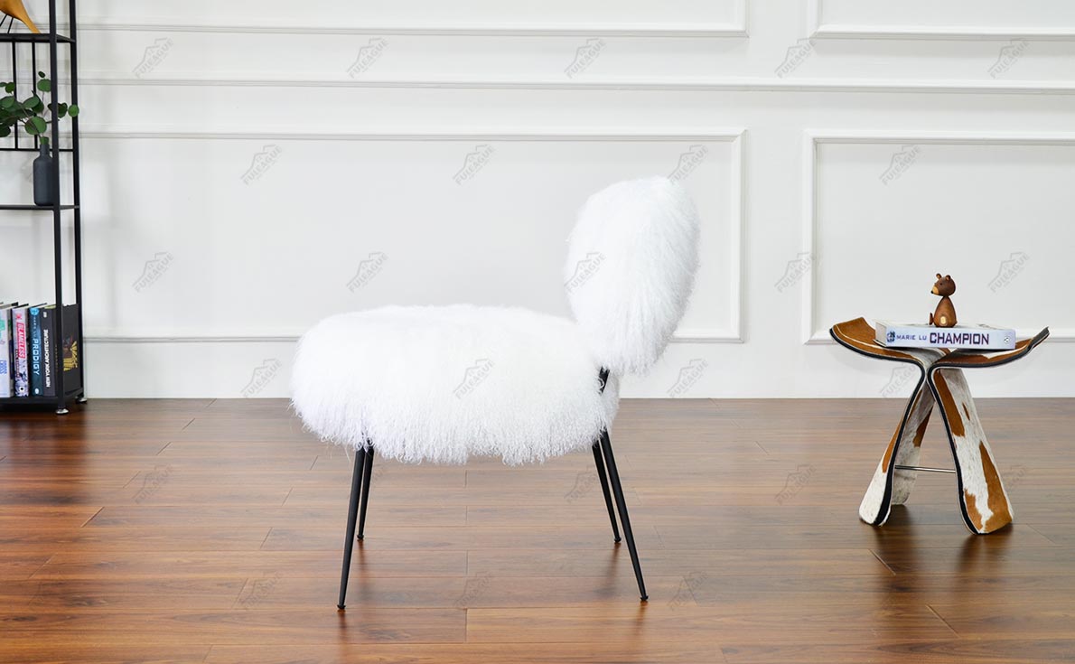 Fuleague white fur lounge chair FA340