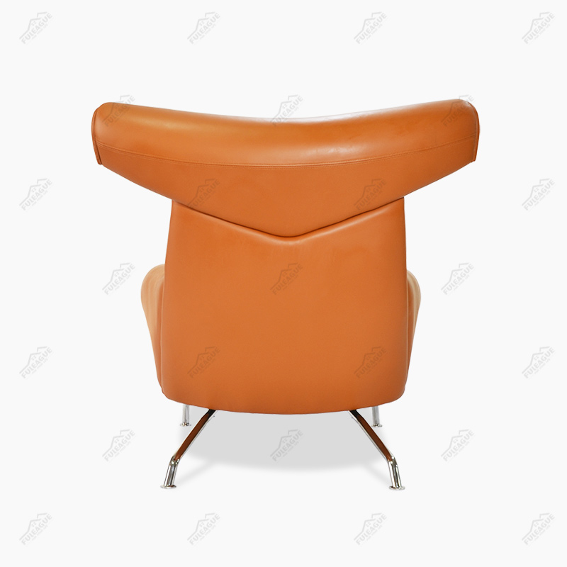 Ox chair and ottoman replica FA048-ANL in Premium Aniline Leather Upholstery
