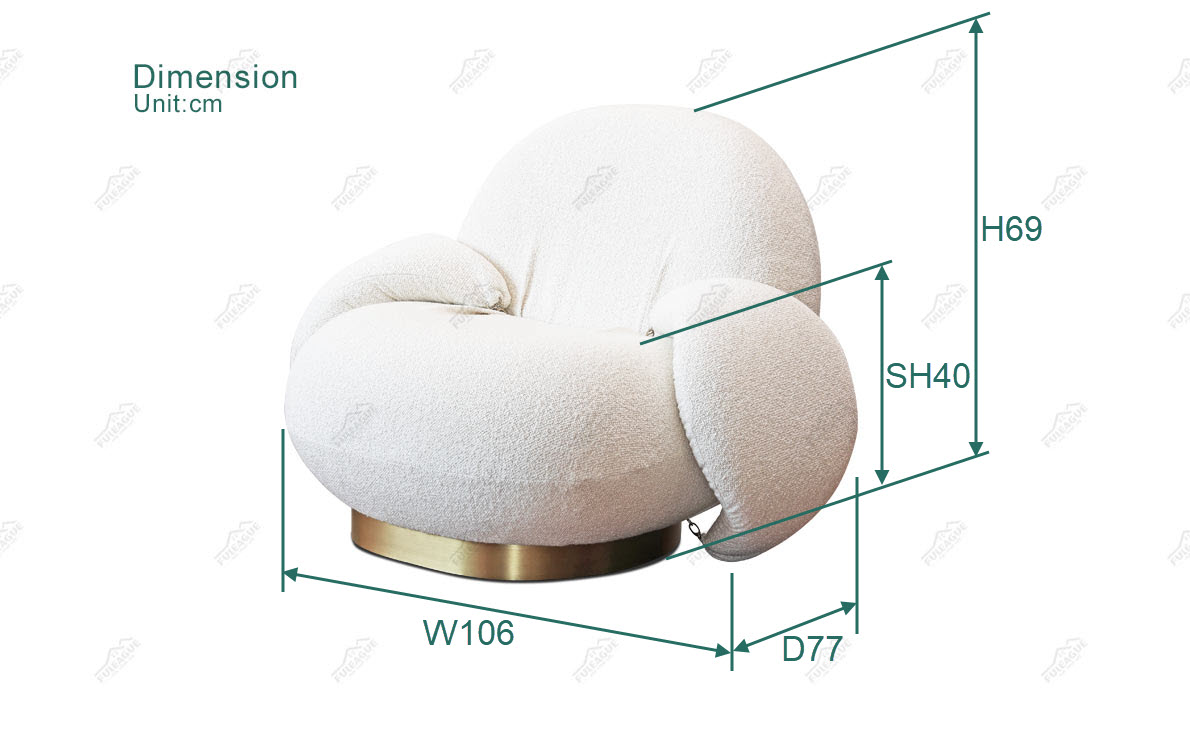 Fuleague pacha armchair replica dimension FA354-A-F