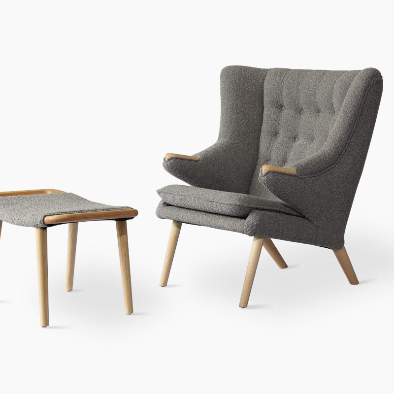 Papa Bear Chair And Ottoman Replica in Cashmere FA060-1S-F