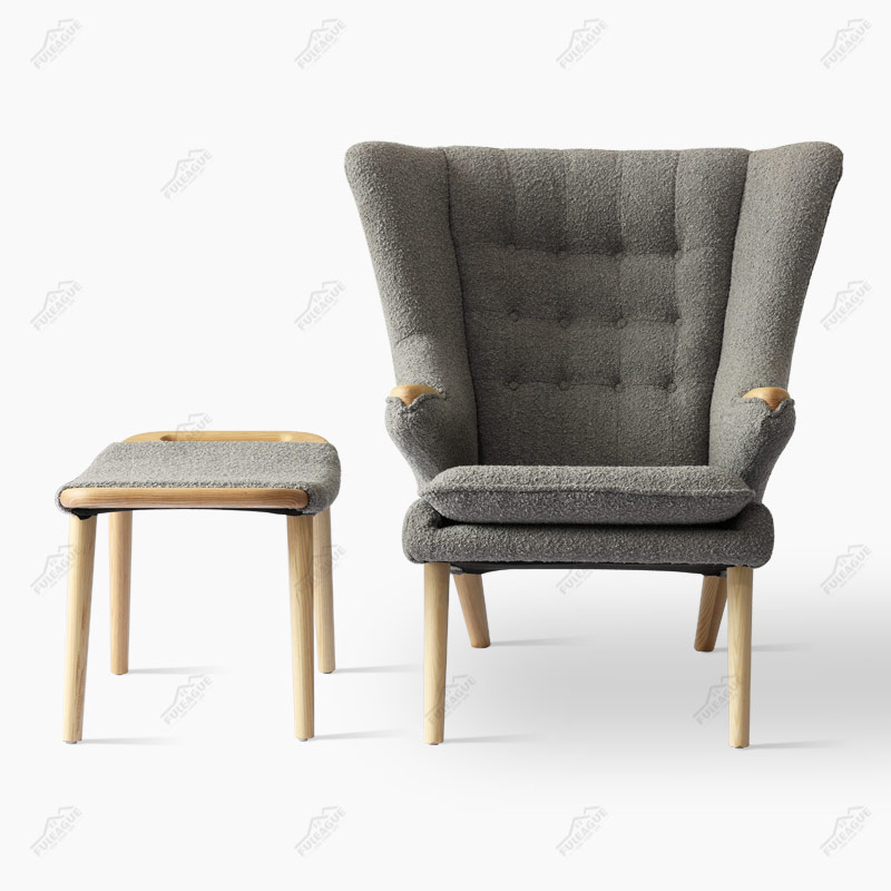 Papa Bear Chair And Ottoman Replica in Cashmere FA060-1S-F