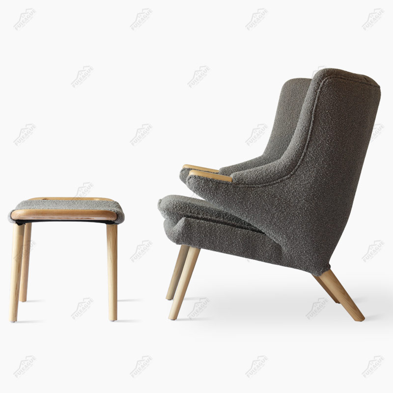Papa Bear Chair And Ottoman Replica in Cashmere FA060-1S-F