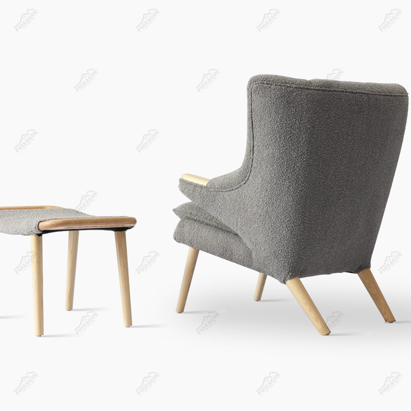 Papa Bear Chair And Ottoman Replica in Cashmere FA060-1S-F