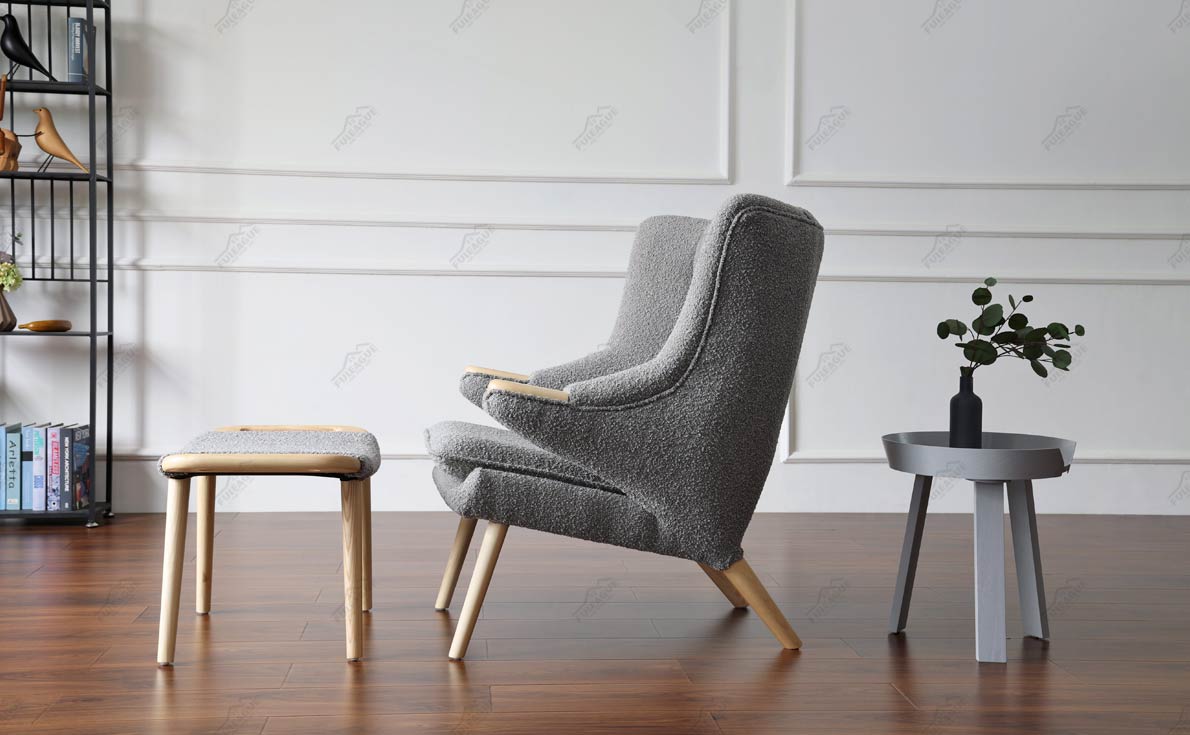 Fuleague hans wegner papa bear chair and ottoman FA060-1S-CM