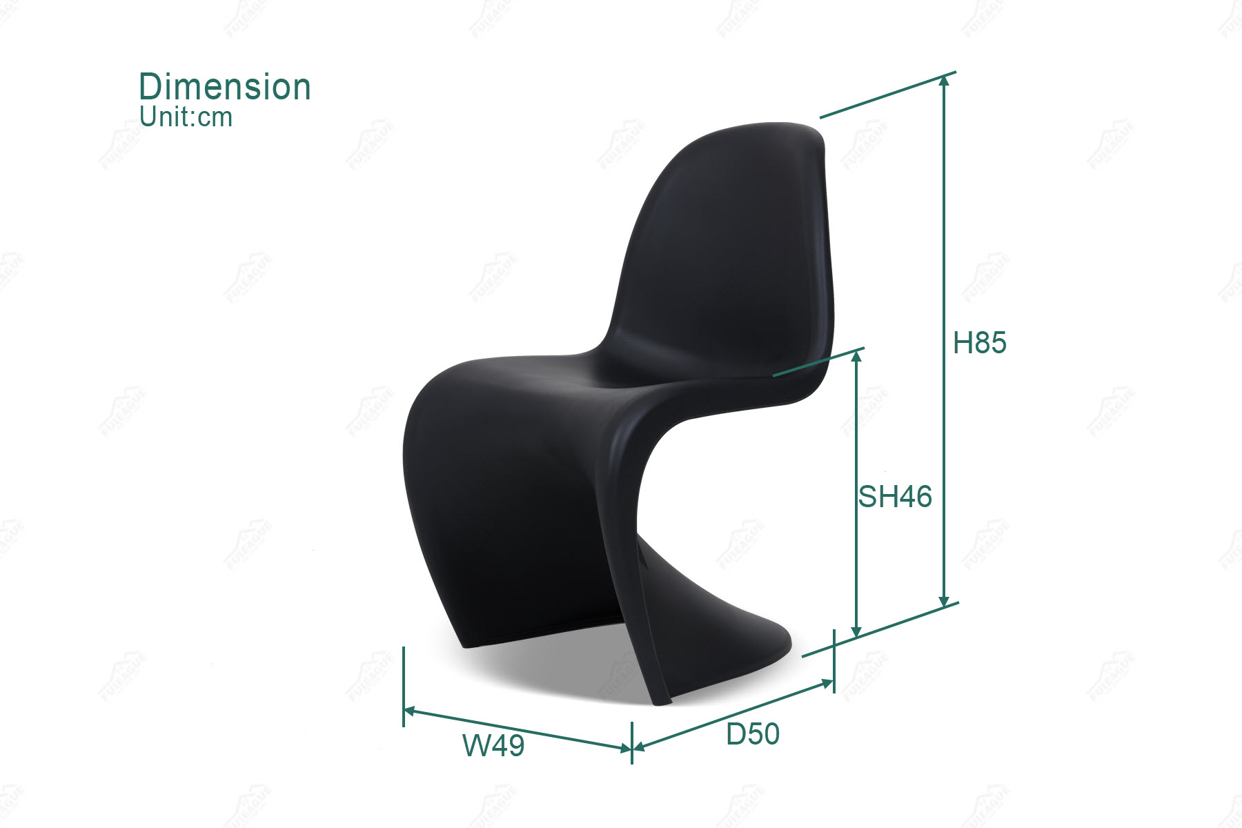 Fuleague verner panton chair dimension fxp052