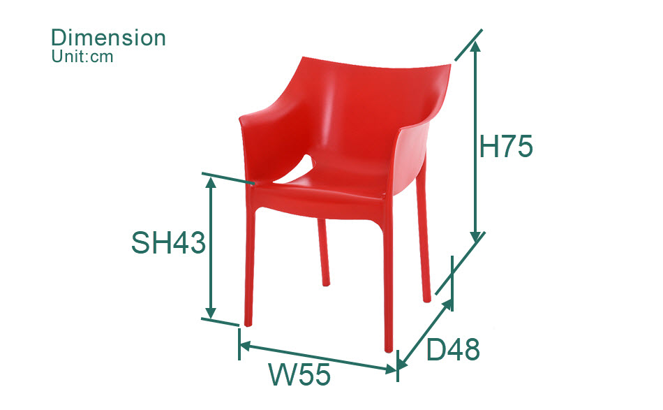 Fuleague plastic dining chair dimension FXD049