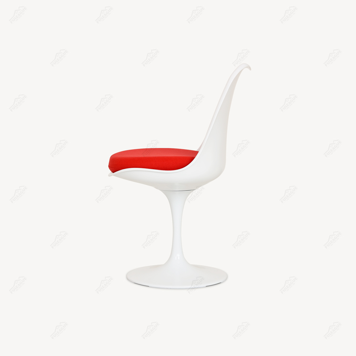 Plastic Dining Chair Without Armrest, Upholstered Seat FXD054